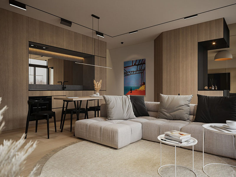 98㎡3室1廳家庭裝修 上海香港麗園 現代輕奢風格 全包裝修設計