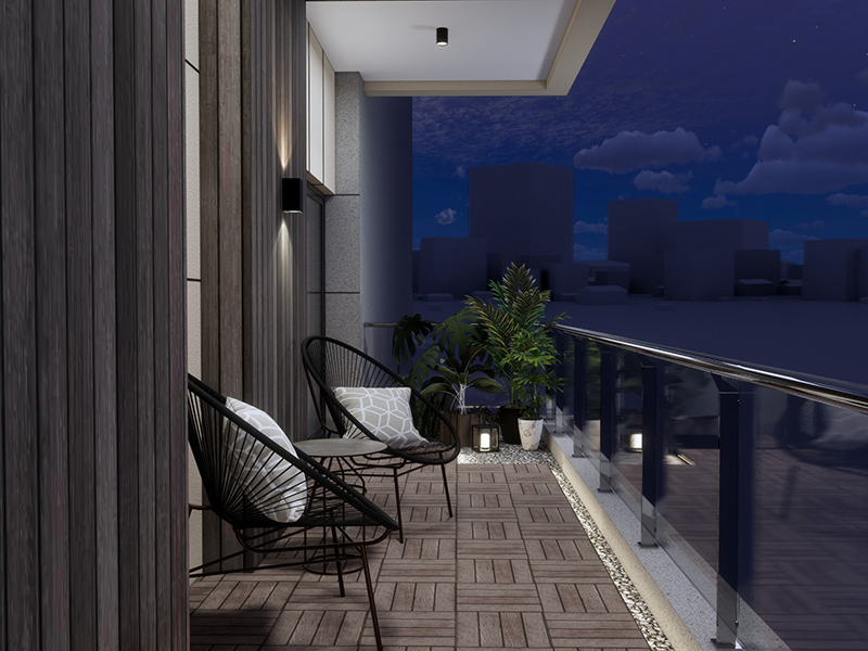 6平陽臺裝修 鄭州市鴻盛新城美式鄉村風格 室內局部裝修效果圖