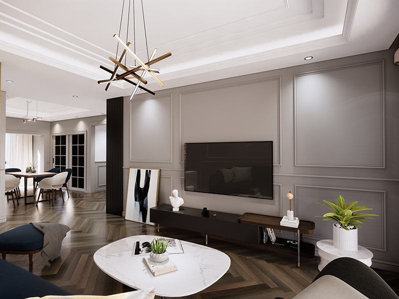 天津君利新家園115平現代輕奢風格 住宅室內全包裝修 簡約大氣