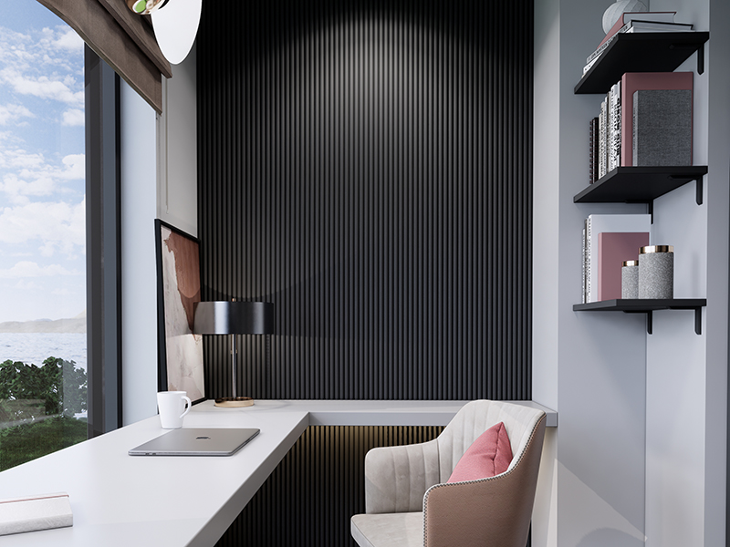 10平方小書房裝修設計 太原泰瑞城小區 現代簡約小三居室施工