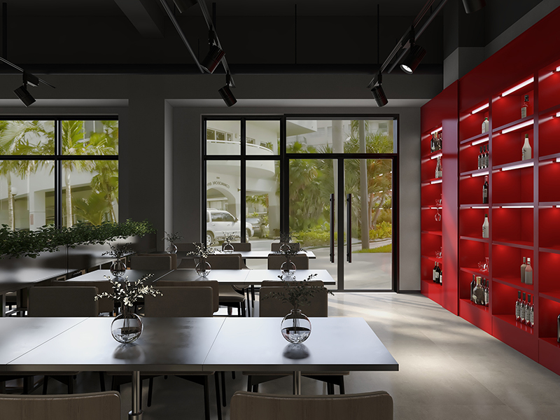 215㎡青島萬象城商業裝修實拍 西餐店北歐風格 裝修設計全包