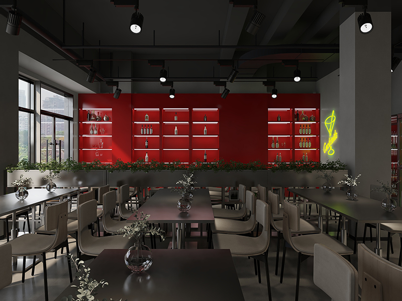 215㎡青島萬象城商業裝修實拍 西餐店北歐風格 裝修設計全包