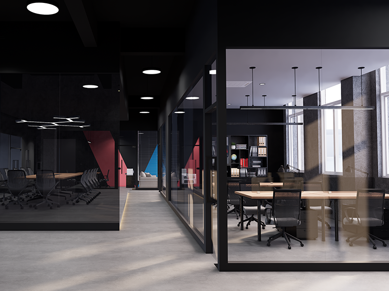 257㎡辦公室設計 江門智薈城商業裝修 會議室/辦公區效果展示