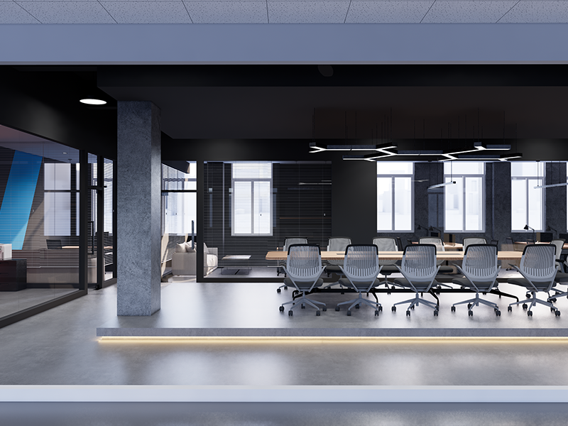 257㎡辦公室設計 江門智薈城商業裝修 會議室/辦公區效果展示