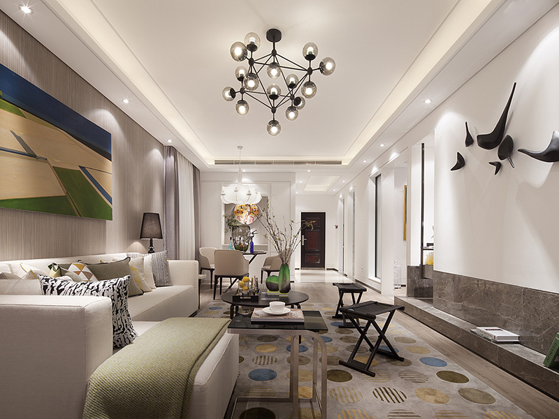 157平三室兩廳混搭風格全屋裝修 合肥臨湖苑小區二手房改造翻新